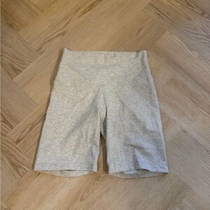 TNA Heather Light Gray High-Rise Bike Shorts